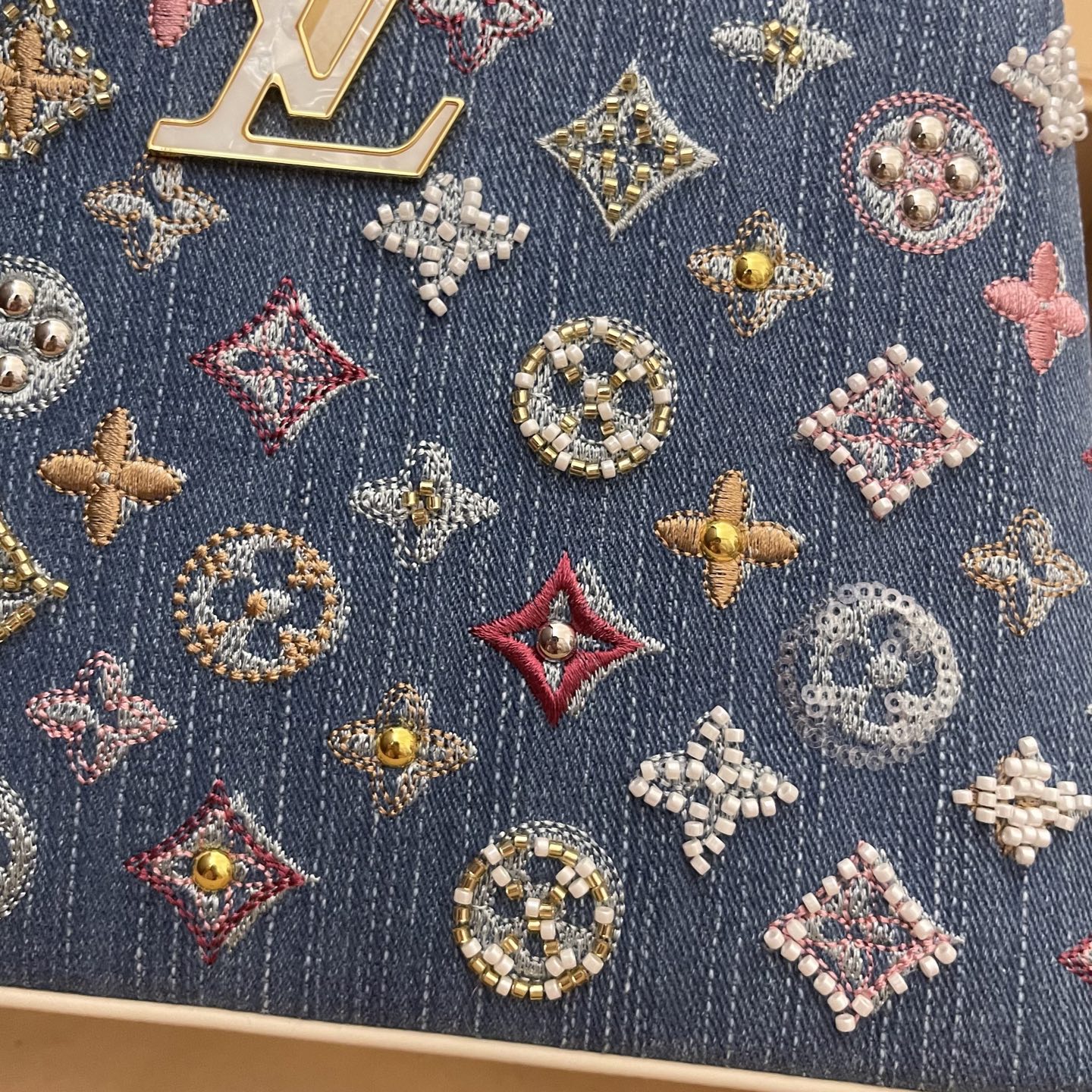Louis Vuitton Capucines Denim Embroidered Beaded Mini Handbag, 21 x 13.6 x 8 cm 4 i1752498913140 499 0 3