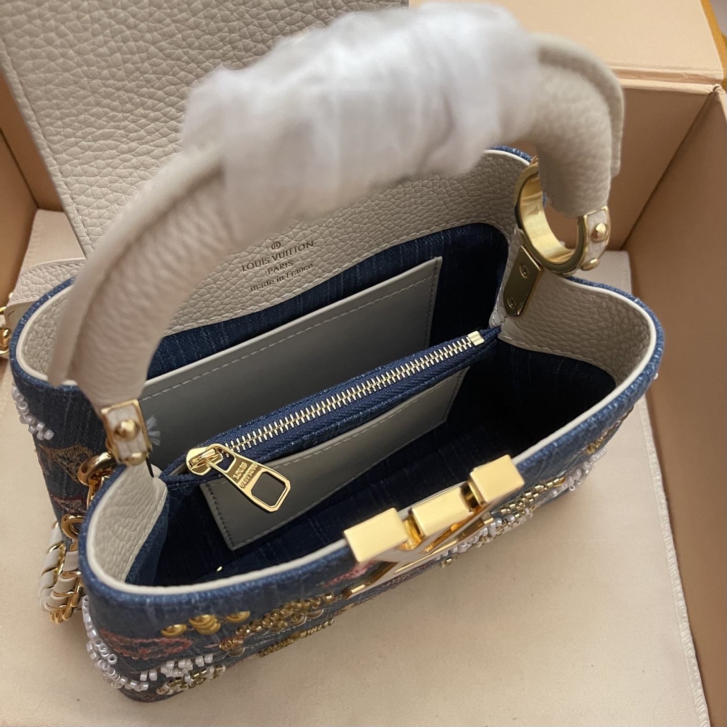 Louis Vuitton Capucines Mini Denim Embroidered Top Handle Bag - Iconic Style 8 i1752498958605 2998 0 7