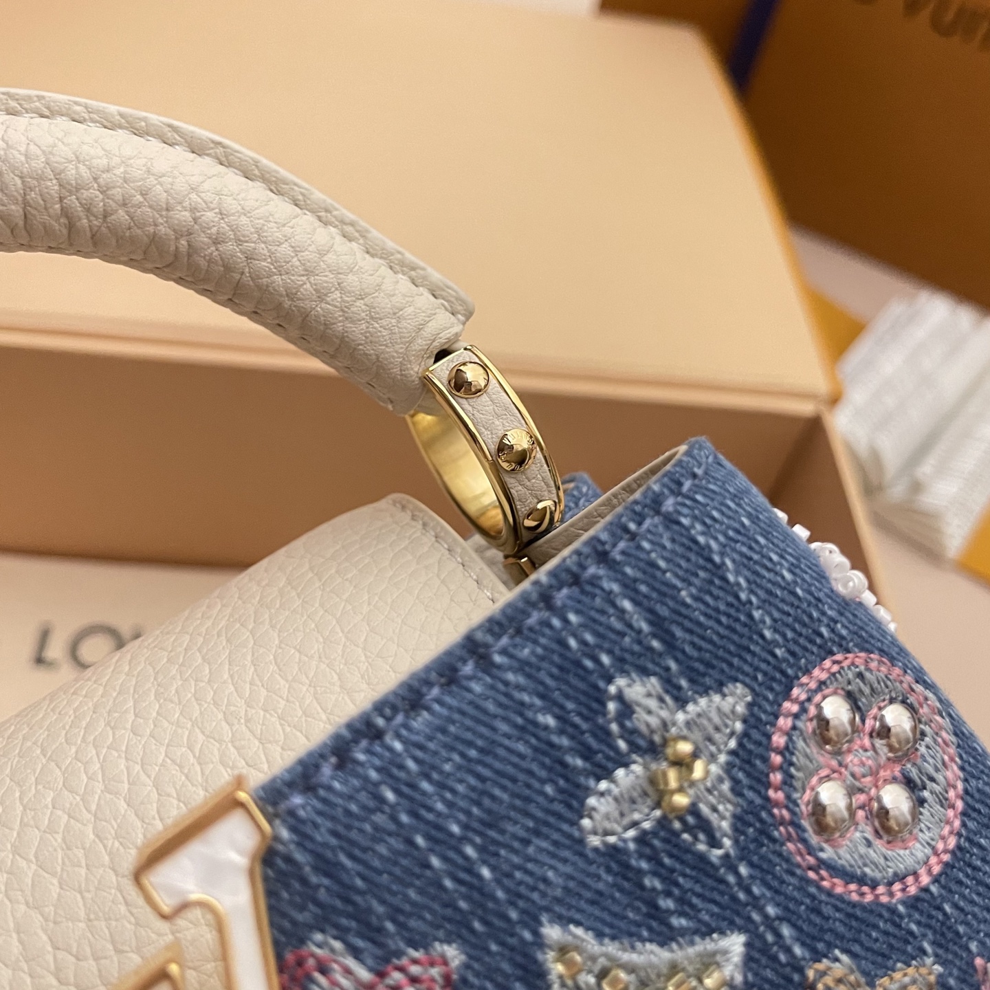 Louis Vuitton Capucines Mini Denim Embroidered Top Handle Bag - Iconic Style 6 i1752498959782 5882 0 5