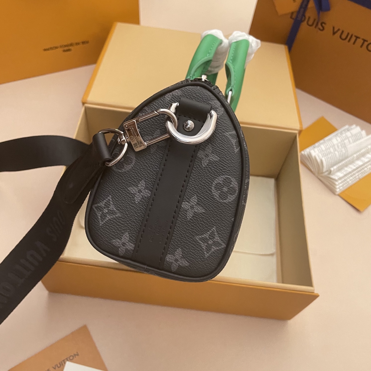 Louis Vuitton Keepall Bandouliere 25 Monogram Eclipse Canvas Handbag 3 i1752588366470 2126 0 2