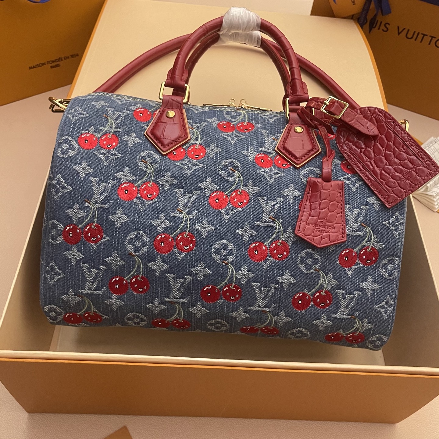 Louis Vuitton Speedy Soft 30 Bag Monogram Denim Cherry Embroidery 2 i1752590082061 8012 0 1