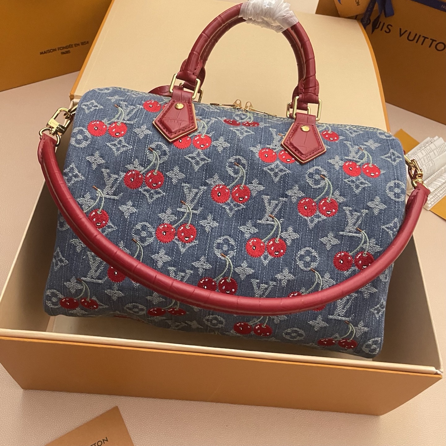 Louis Vuitton Speedy Soft 30 Bag Monogram Denim Cherry Embroidery 3 i1752590083247 8745 0 2
