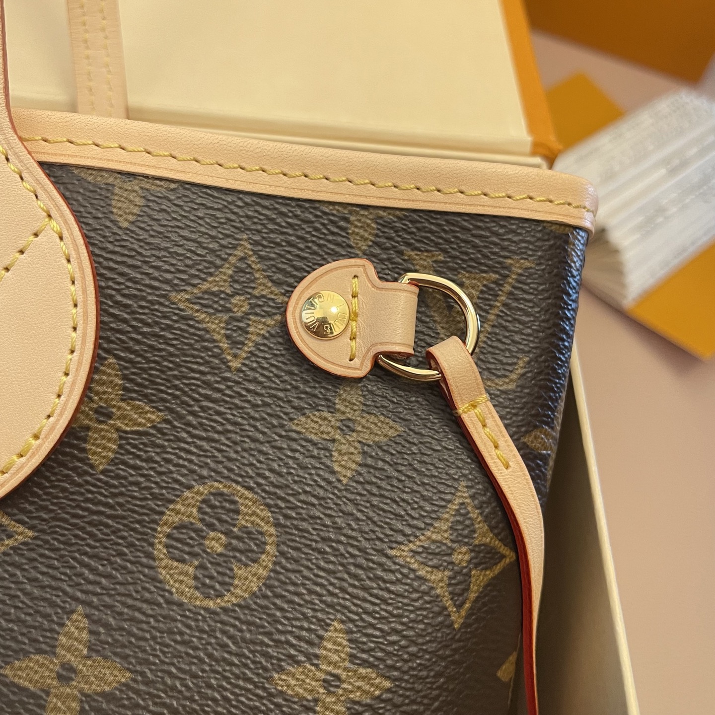 Louis Vuitton Neverfull Small Tote Bag Monogram Canvas with Leather Trim 5 i1754751805802 8071 0 3