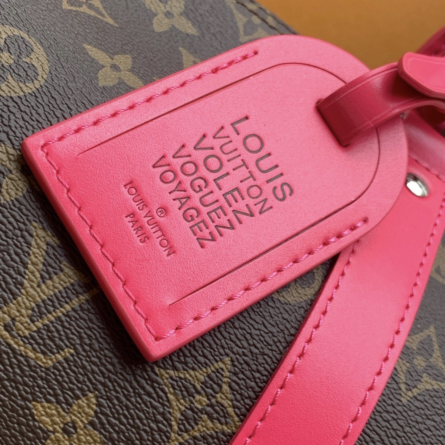 Louis Vuitton Keepall Bandoulière 45 Monogram Canvas with Pink Leather 5 i1754912667804 9898 0 2