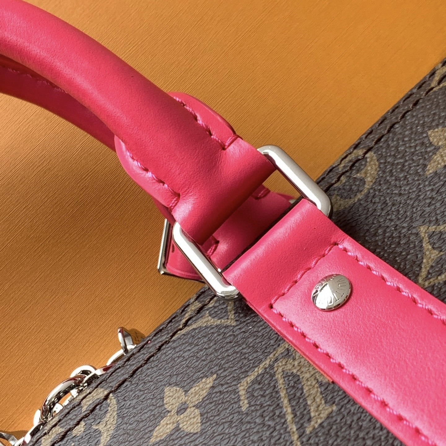 Louis Vuitton Keepall Bandoulière 45 Monogram Canvas with Pink Leather 8 i1754912667863 2719 0 5