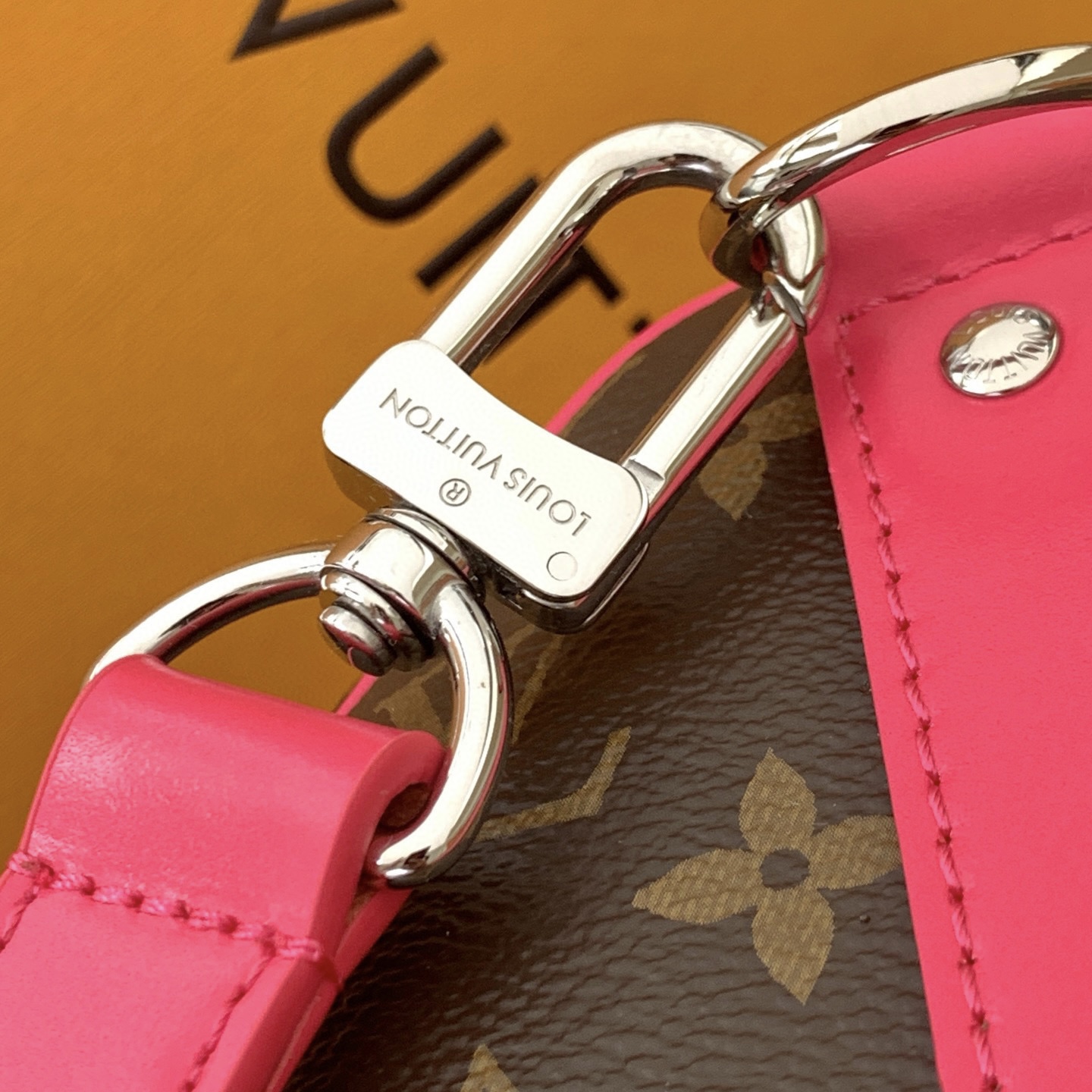 Louis Vuitton Keepall Bandoulière 45 Monogram Canvas with Pink Leather 7 i1754912668489 9042 0 4