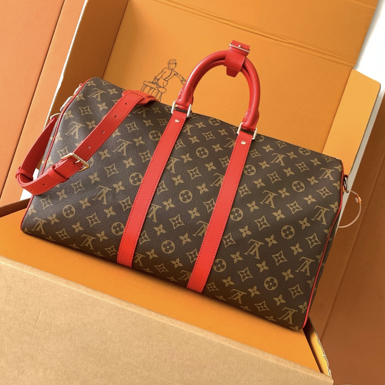 Louis Vuitton Keepall Bandoulière 45 Monogram Brown/Red Travel Bag 3 i1754912911633 1078 0 1