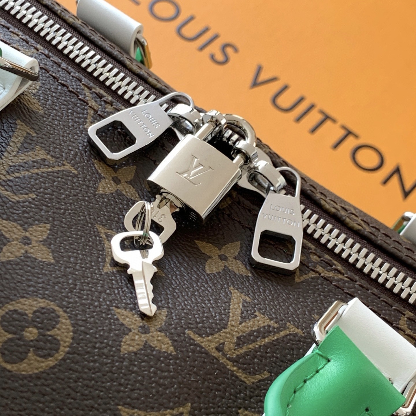 Louis Vuitton Keepall Bandouliere 50 Travel Bag - Monogram Canvas with Green Accents 6 i1754913109717 6059 0 4