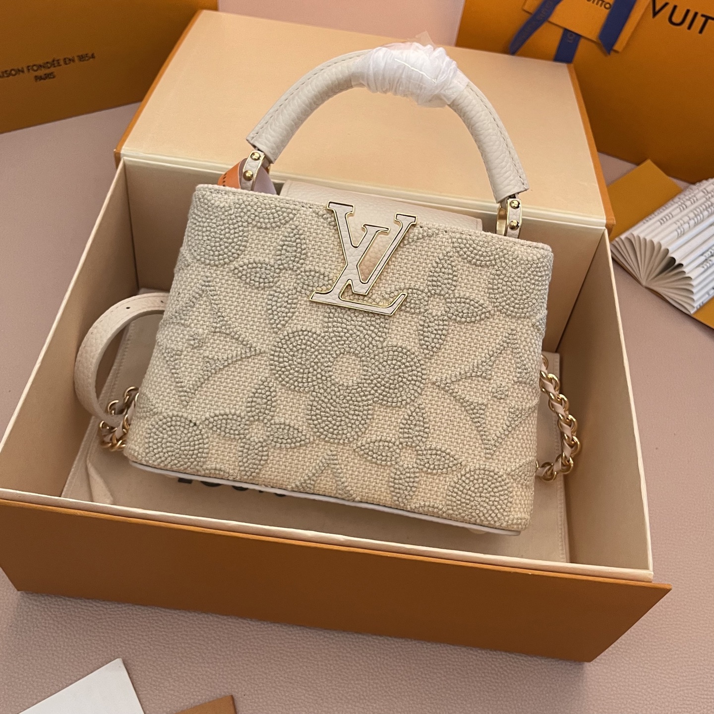 Louis Vuitton Capucines Mini: Embroidered Monogram Flowers, Elegant Design 1 i1754914994820 6450 0 0