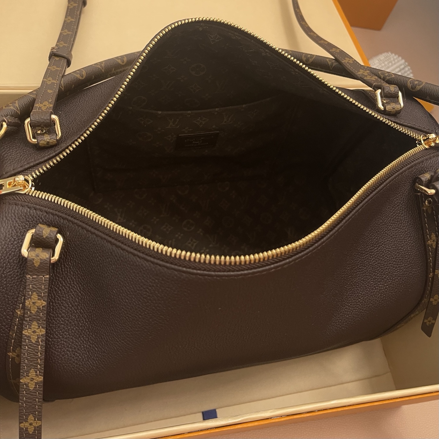 Louis Vuitton Brown Leather Express Bag with Monogram Trim and Lock 10 i1754986287044 9478 0 8