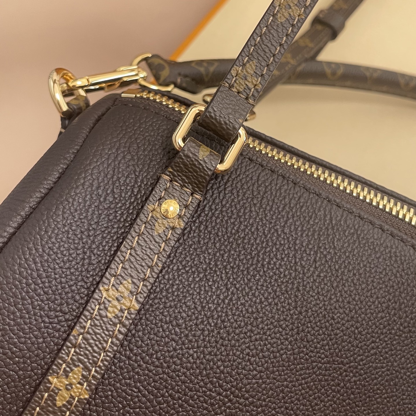 Louis Vuitton Brown Leather Express Bag with Monogram Trim and Lock 9 i1754986289033 6352 0 7