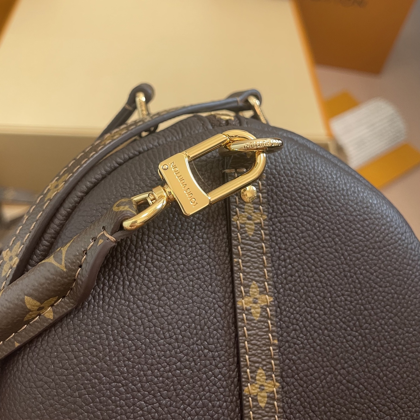 Louis Vuitton Brown Leather Express Bag with Monogram Trim and Lock 8 i1754986289069 9863 0 6