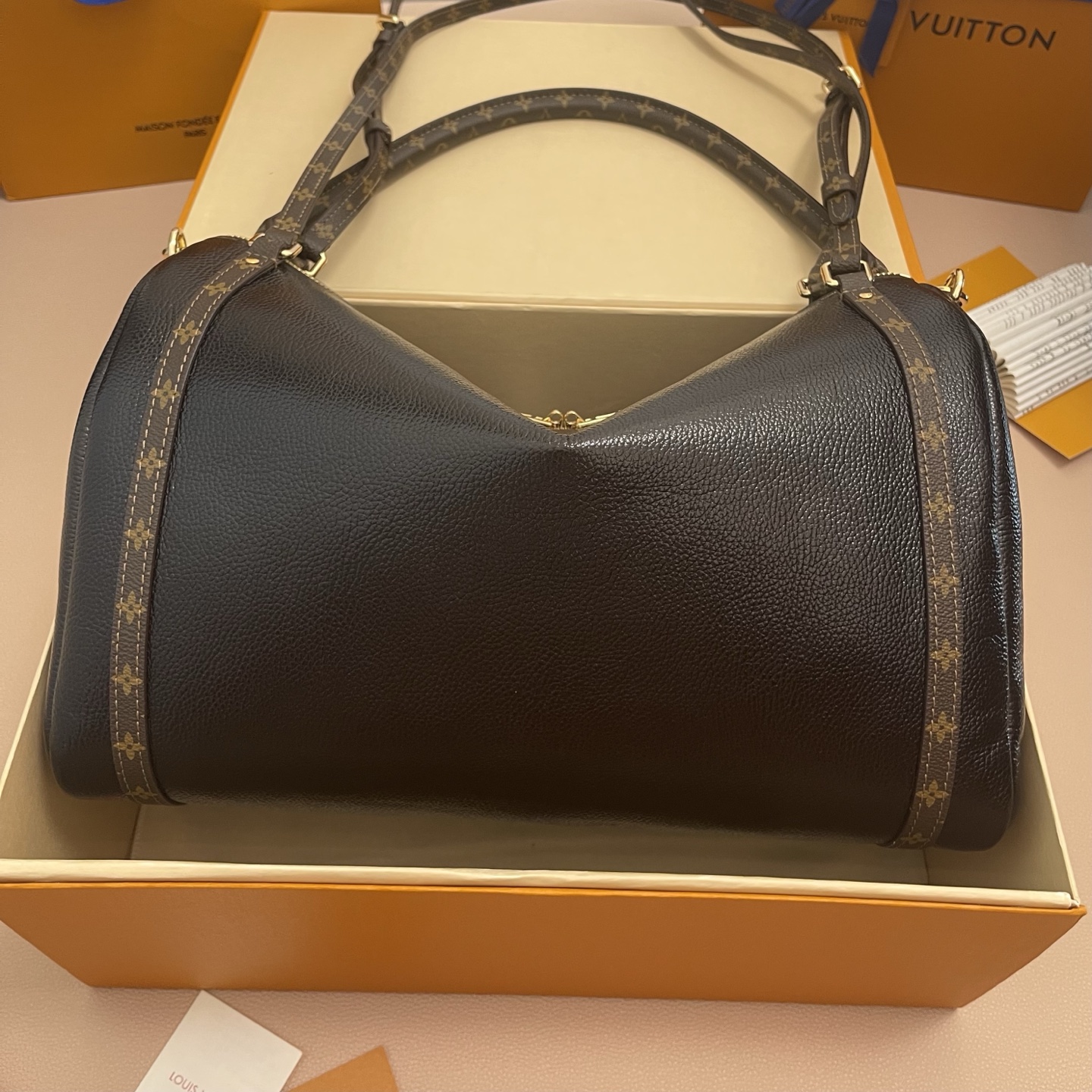 Louis Vuitton Black Expressential Handbag: Leather & Monogram Canvas Trim 3 i1754988688754 6872 0 1