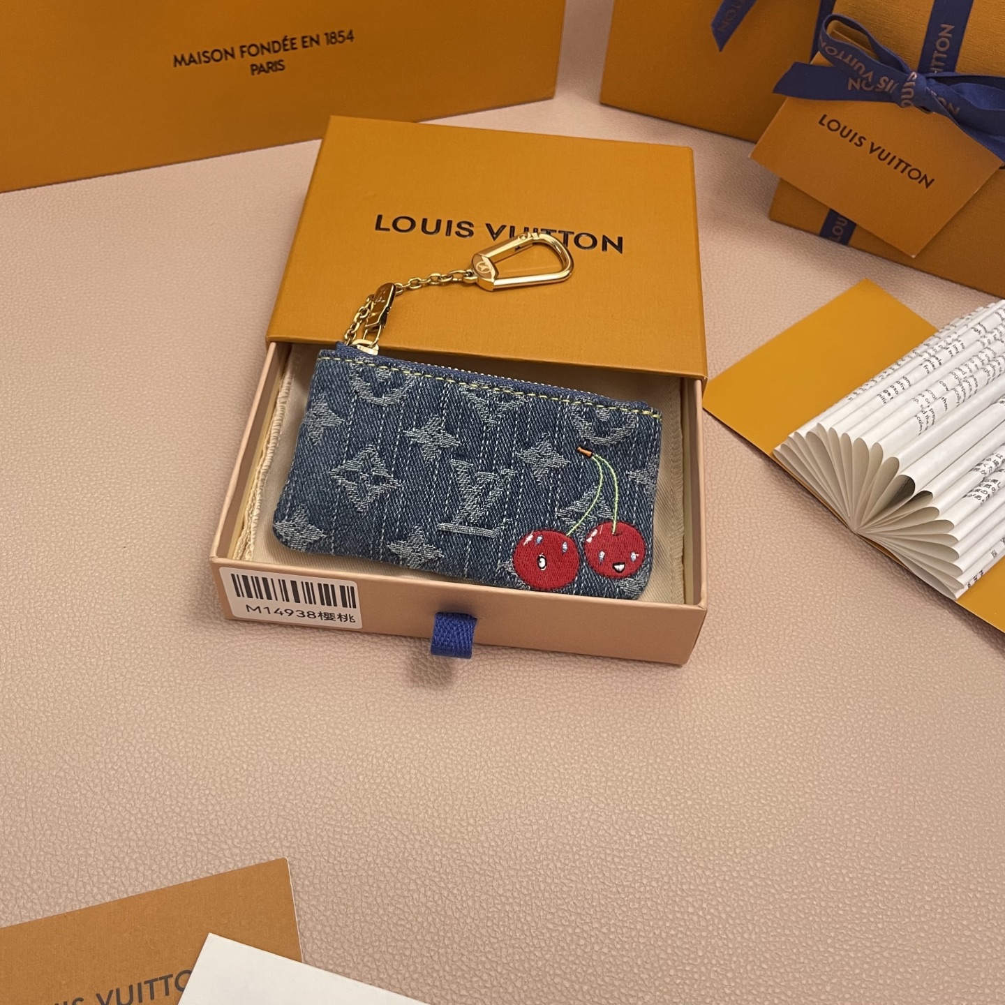 Louis Vuitton Denim Key Pouch with Cherry Detail - Limited Edition 1 i1754990014004 4821 0 0