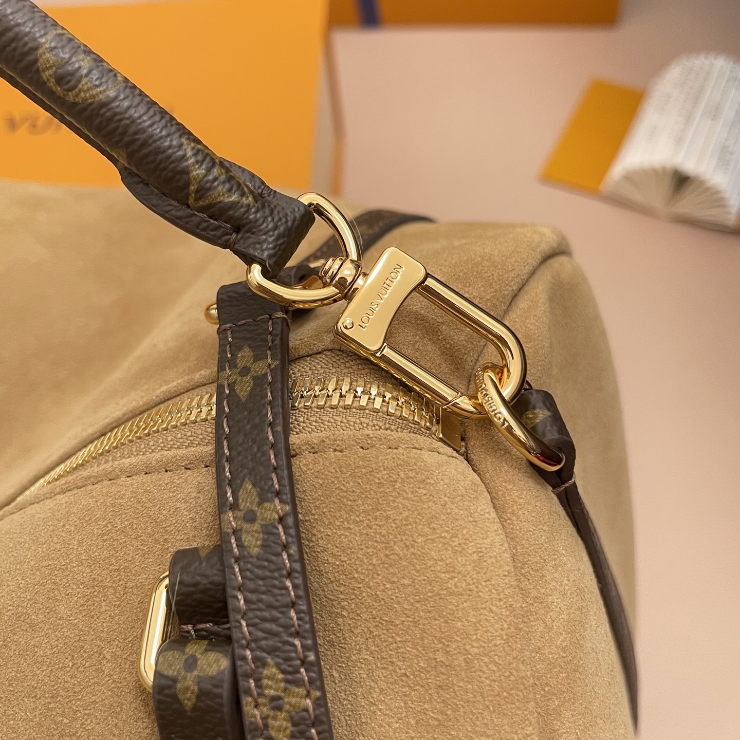 Louis Vuitton Expressential Brown Suede Leather Handbag, Keepall Inspired 7 i1755067969448 7076 0 5