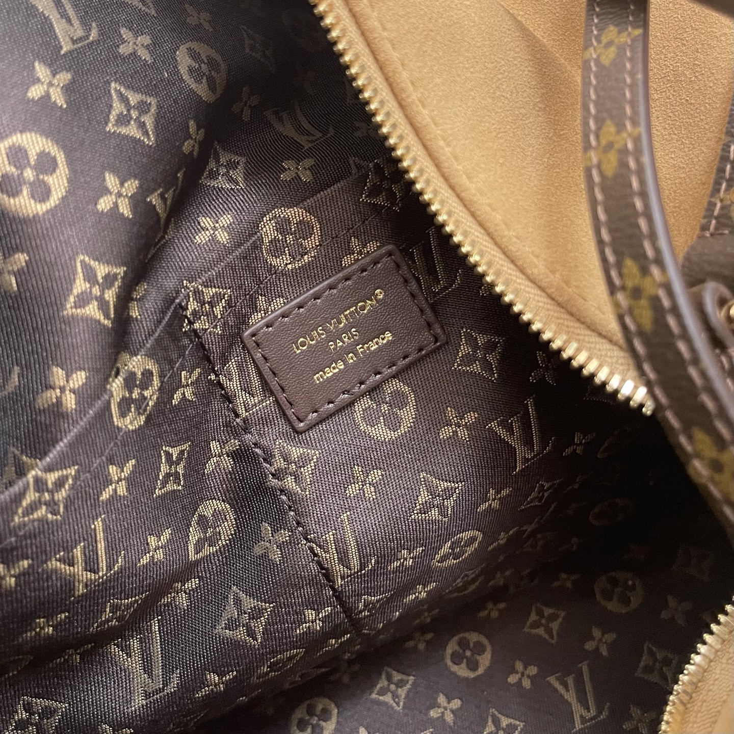 Louis Vuitton Expressential Brown Suede Leather Handbag, Keepall Inspired 10 i1755067970852 7912 0 8