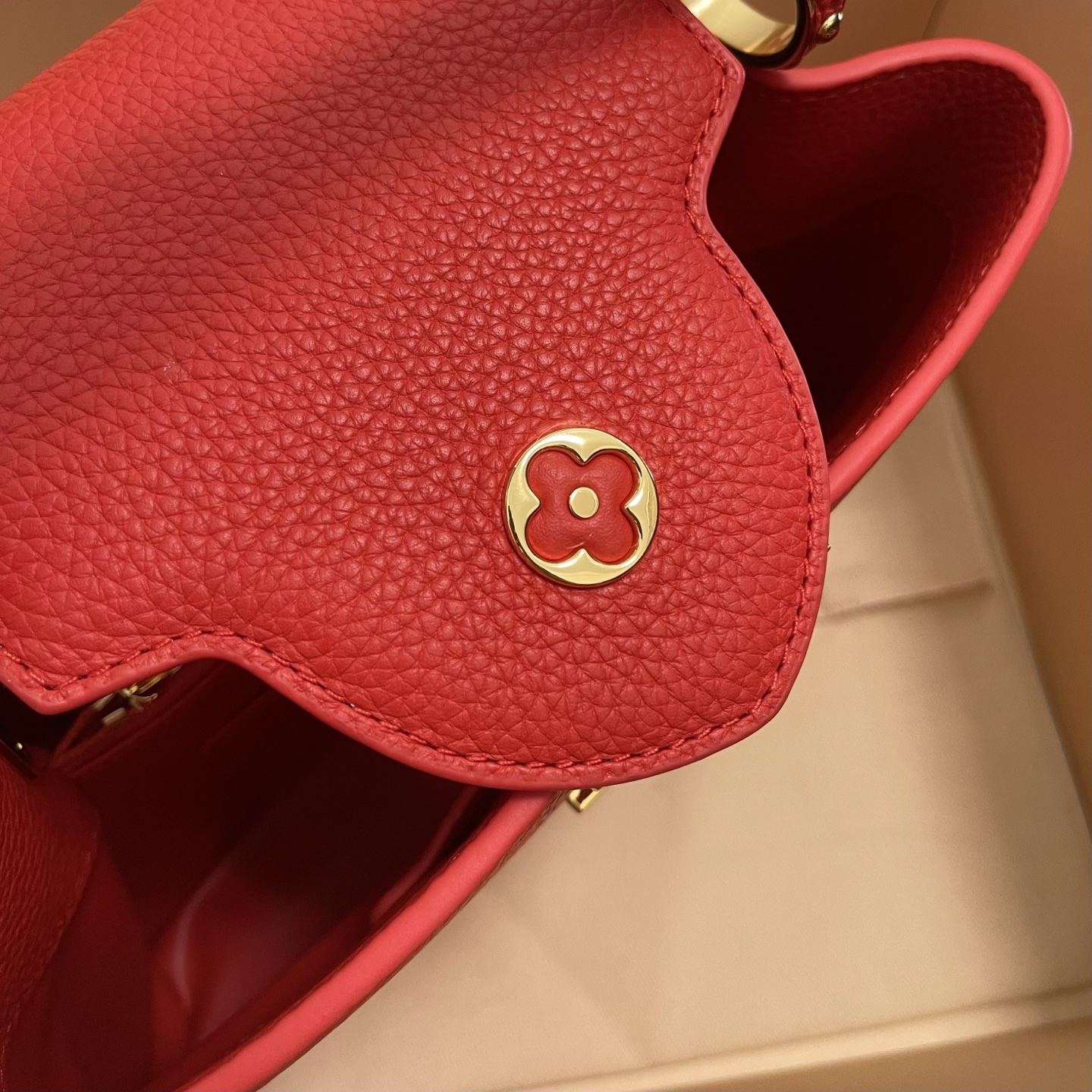 Louis Vuitton Capucines BB Red Taurillon Leather Cherry Accent Handbag 7 i1755068438650 8212 0 5