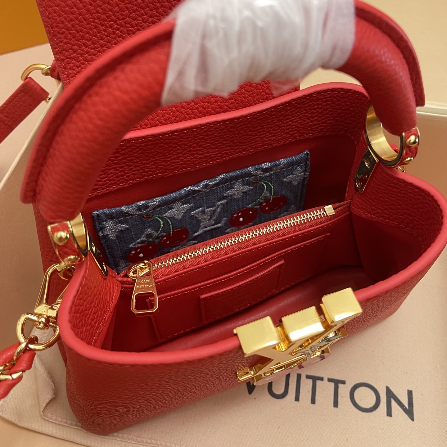 Louis Vuitton Capucines BB Red Taurillon Leather Cherry Charm Crossbody Bag 8 i1755068569793 3794 0 8