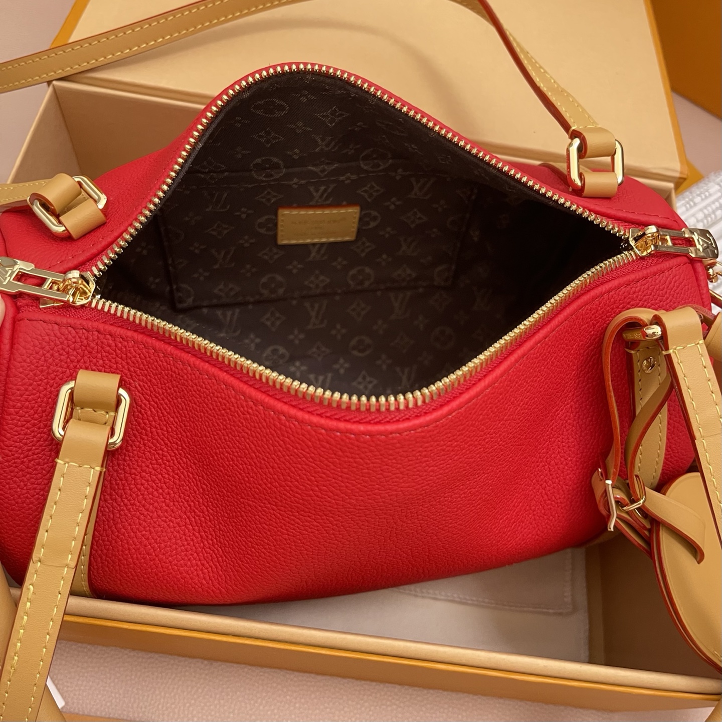 Louis Vuitton Expressential Red Leather Handbag with Monogram Detailing 9 i1756537311016 2312 0 7