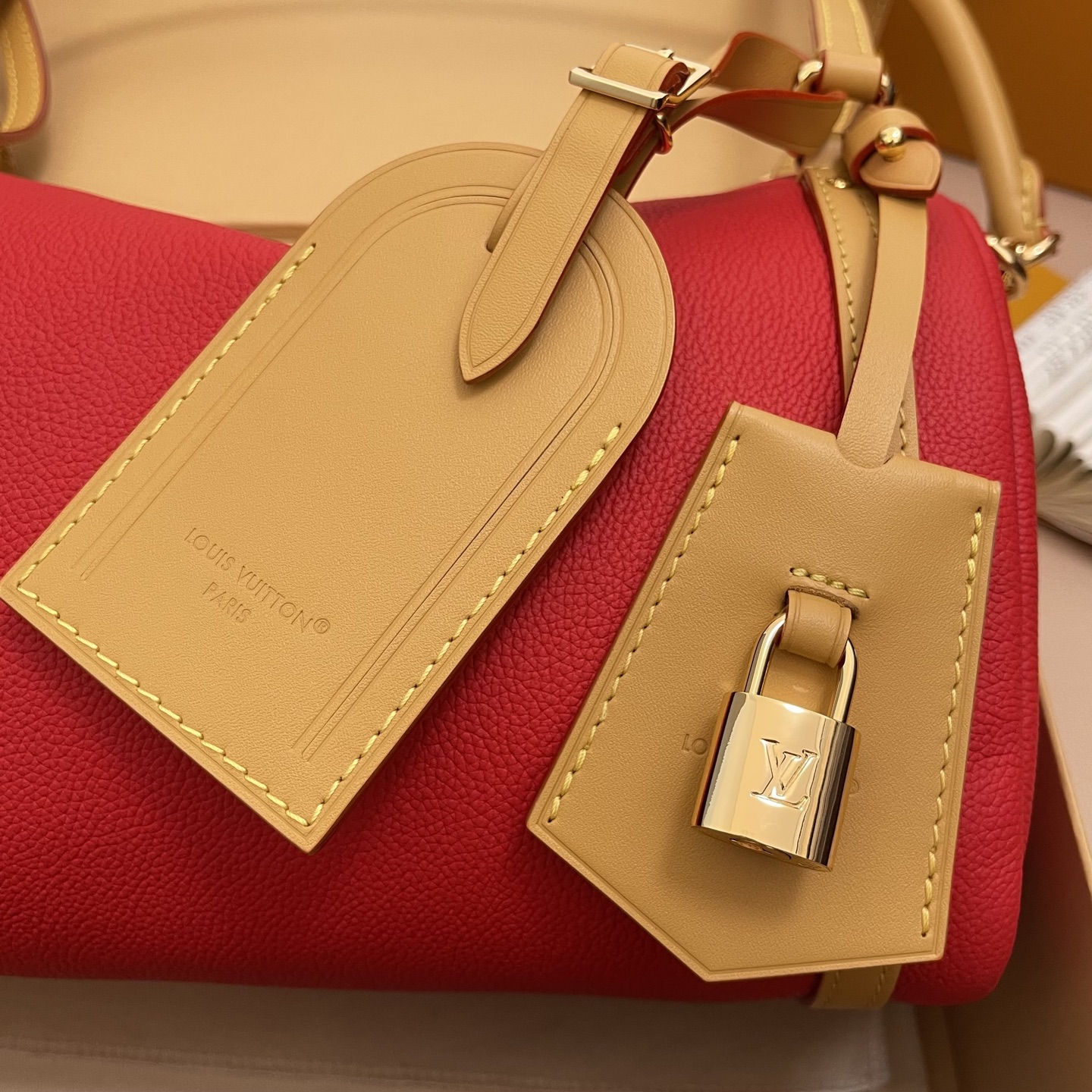 Louis Vuitton Expressential Red Leather Handbag with Monogram Detailing 5 i1756537312332 2502 0 3