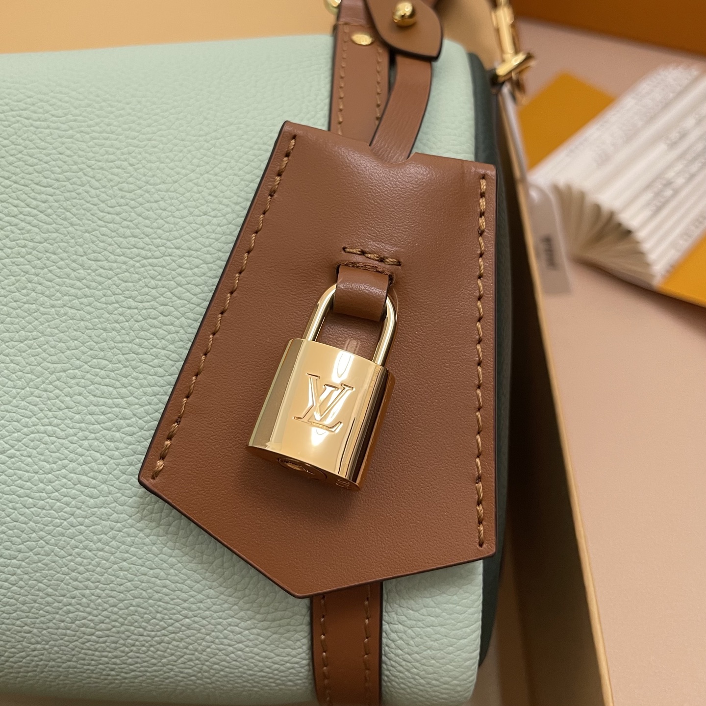 Louis Vuitton Green Leather Expressential Small Handbag With Lock 4 i1756537645066 2889 0 2