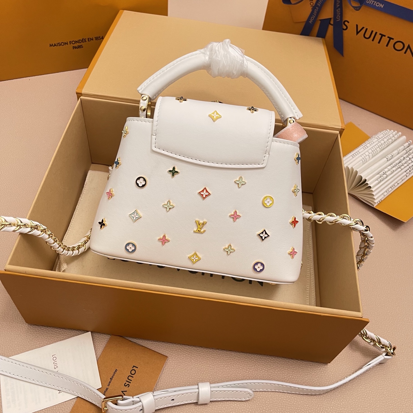 Louis Vuitton Capucines Mini: Takashi Murakami Edition, White Leather 2 i1756538433505 2405 0 1