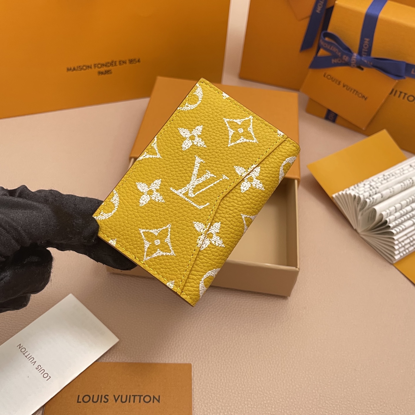 Louis Vuitton Yellow Monogram Pocket Organizer Wallet 3 i1756541088208 104 0 2