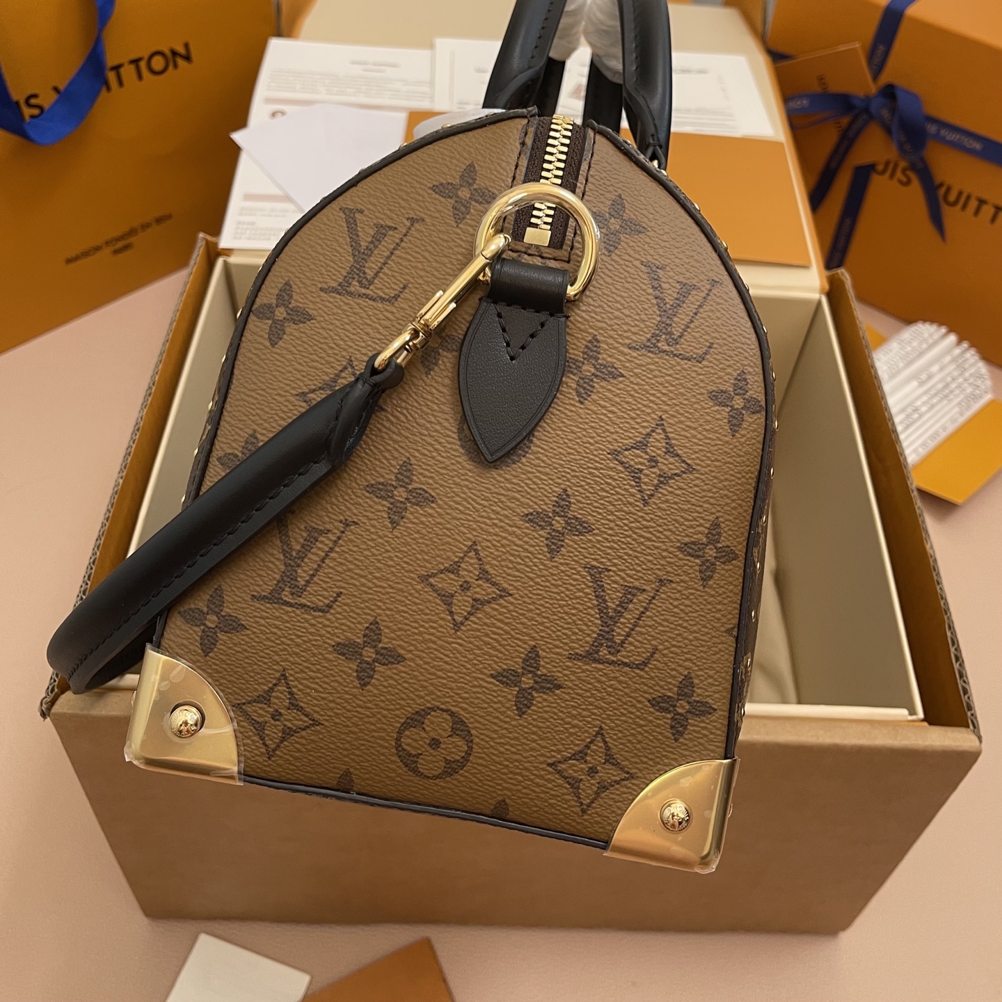 Luxury Speedy Trunk 25 Handbag, Premium Leather Shoulder Bag for Women 4 i1756541913894 363 0 4