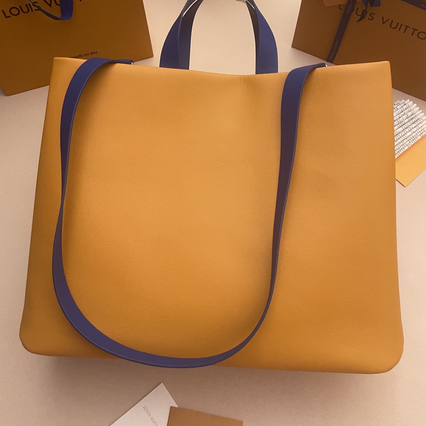 Louis Vuitton Shopper Medium Tote Bag in Mustard Yellow Leather M24457 2 i1760189814904 3430 0 1
