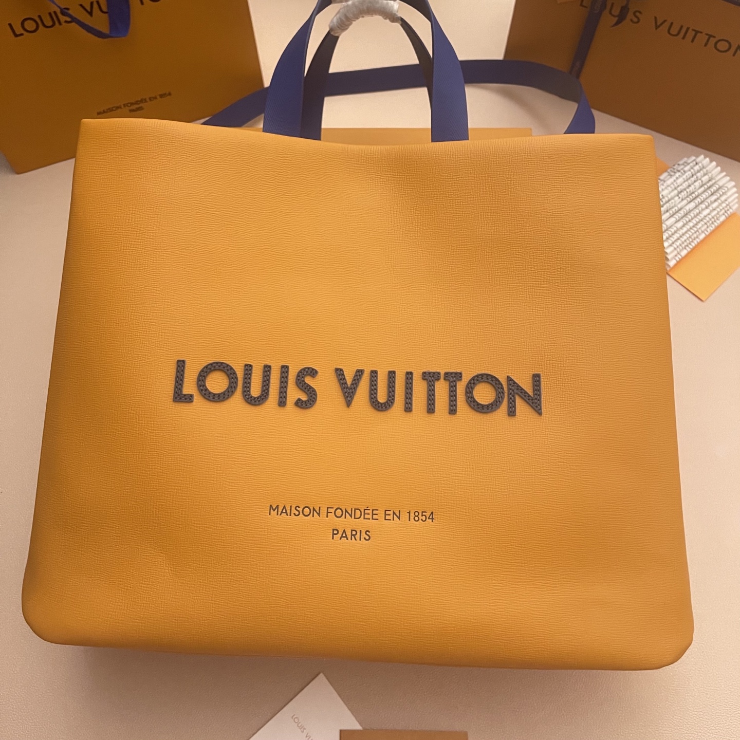 Louis Vuitton Shopper Medium Tote Bag in Mustard Yellow Leather M24457 1 i1760189816178 281 0 0