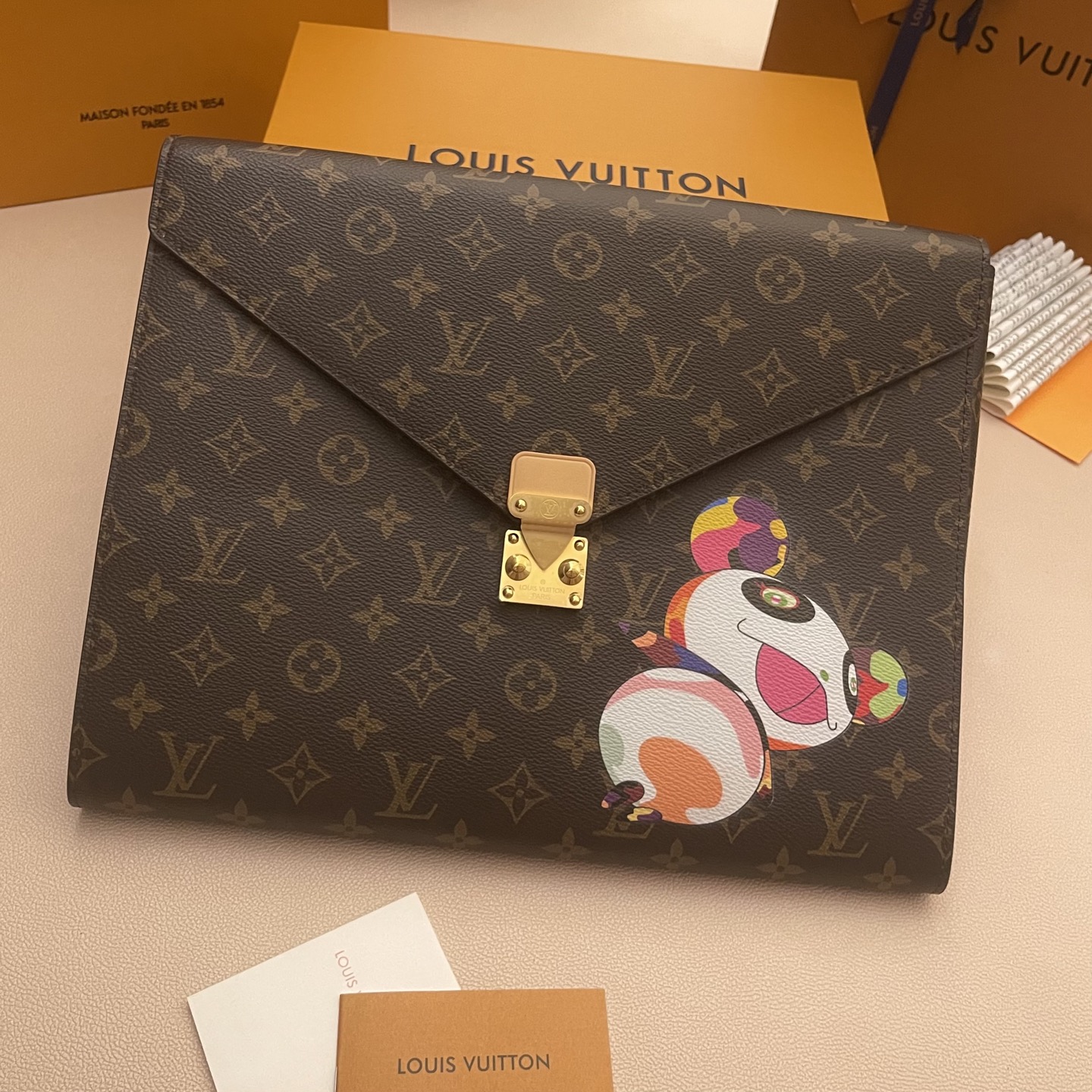 Louis Vuitton x TM Mark Monogram Canvas Panda Pouch 32.5cm