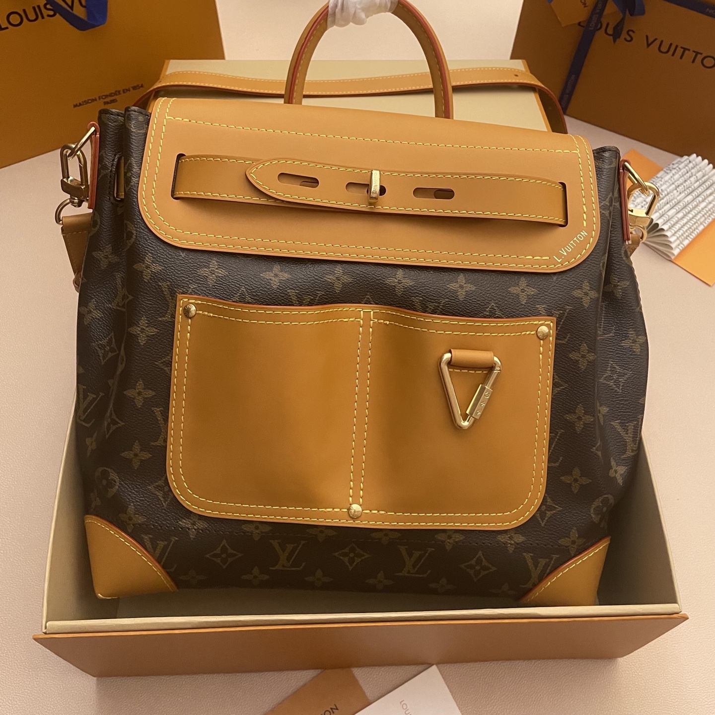 Louis Vuitton Steamer 30 Monogram Canvas Handbag Designed by Pharrell Williams