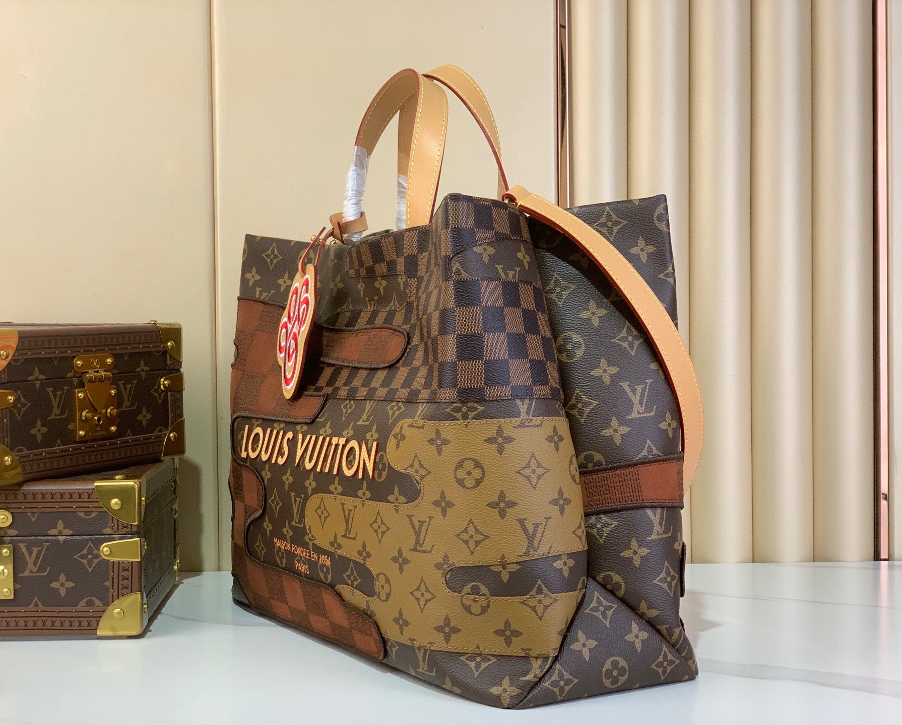 Louis Vuitton Shopper Tote Bag Medium Monogram Canvas Brown, 40 x 32 x 16 cm 3 i1760706444429 8654 0 2