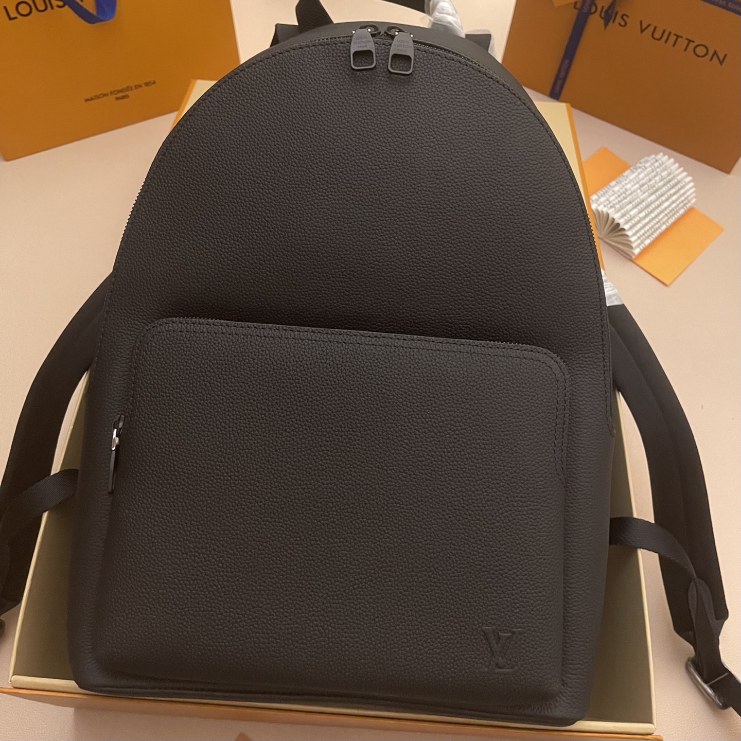 Louis Vuitton Discovery Work Backpack Black Leather, Spacious & Stylish