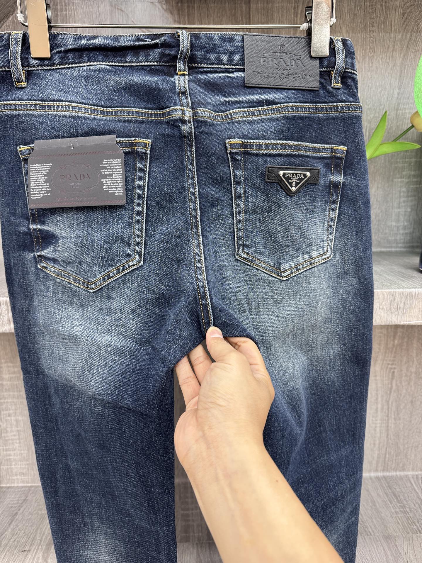 PRAD普拉哒😘秋冬26👖深绽蓝洗水 新品牛仔裤 专柜原版代购品质 🆕颜色超级漂亮 奢华独家五皮牌 工艺+洗水外贸📝品质