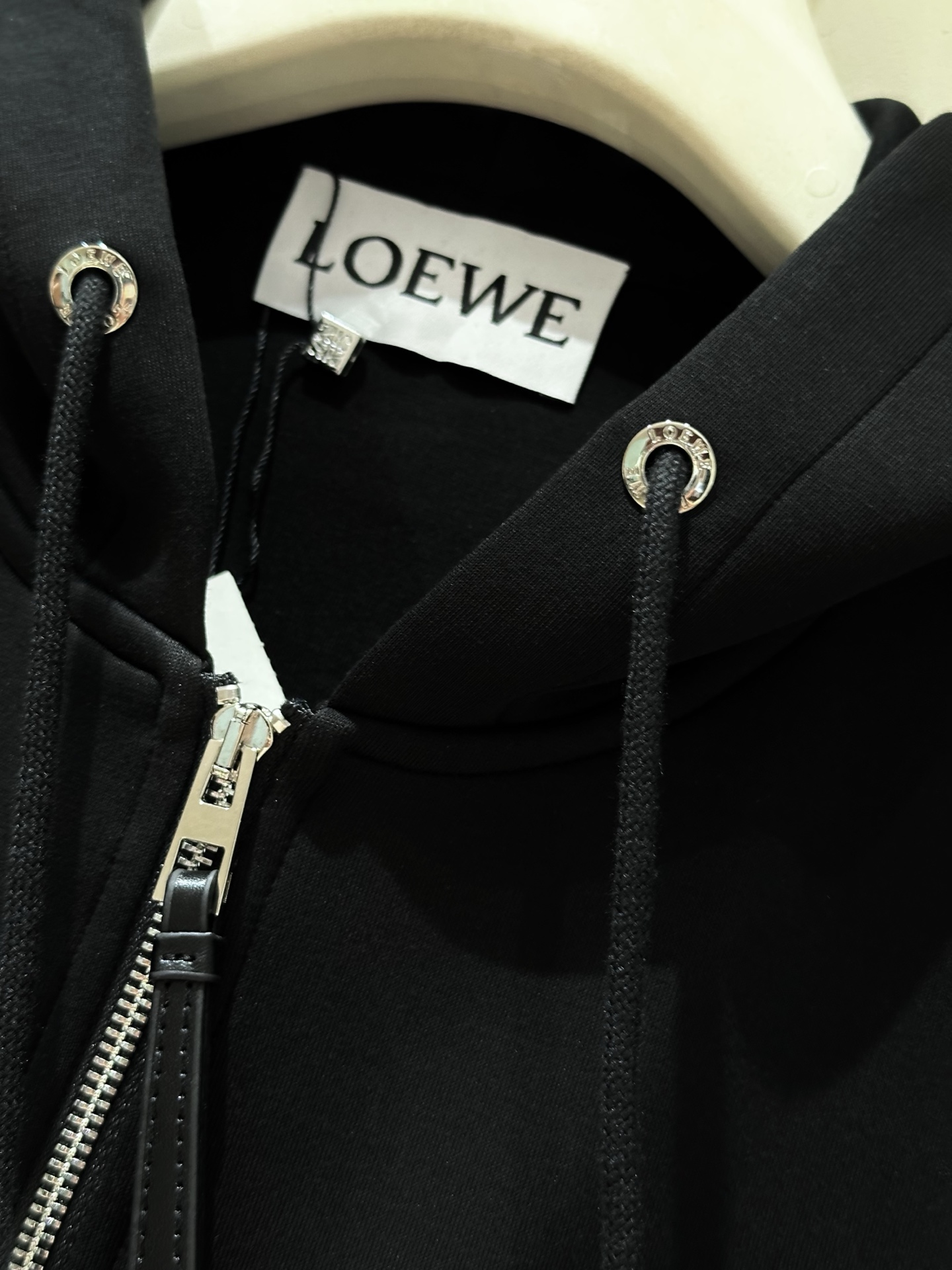 LOEWE Men's Black Cotton Hoodie Embroidered Logo Casual Activewear 8 i1757053132865 7648 0 6