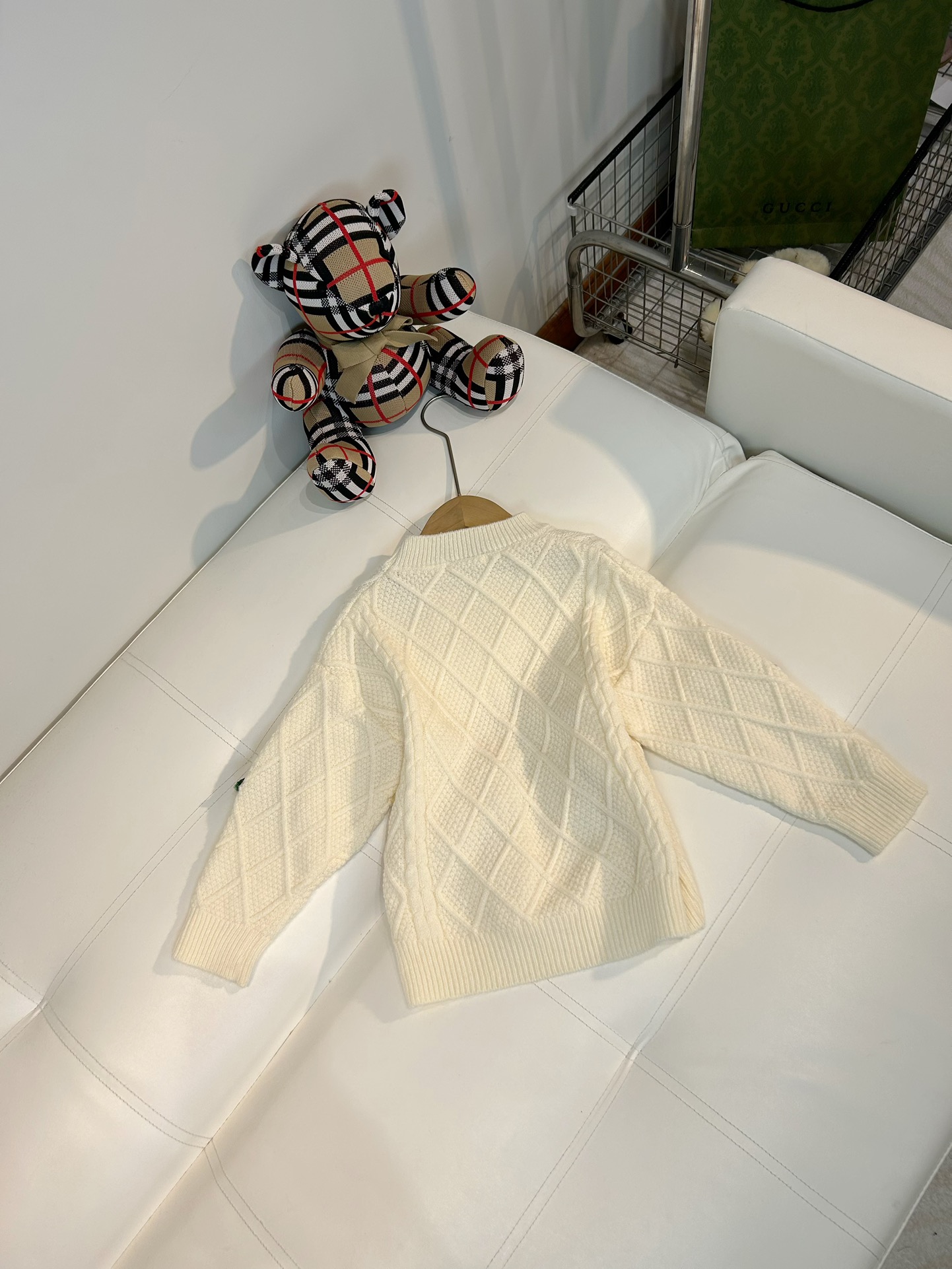 202″Fresh Child Knitting Sweaters with Bear Dolls, Pure Cotton, Various Sizes Available” - 图片 6