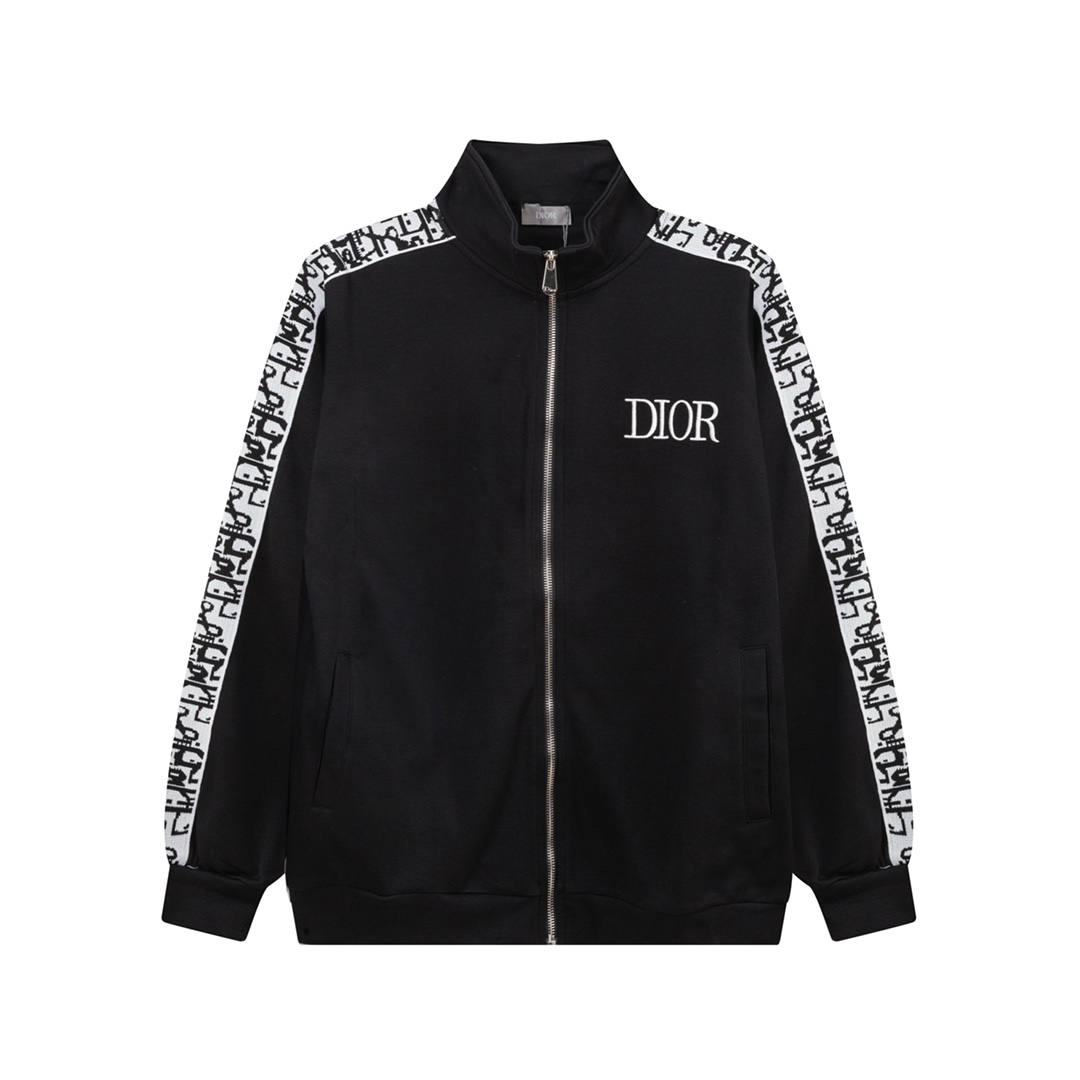 Dior Clothing Coats & Jackets Black Embroidery Unisex Cotton Casual