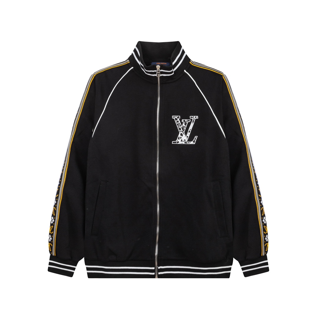 Louis Vuitton Clothing Coats & Jackets Black Embroidery Unisex Cotton Casual