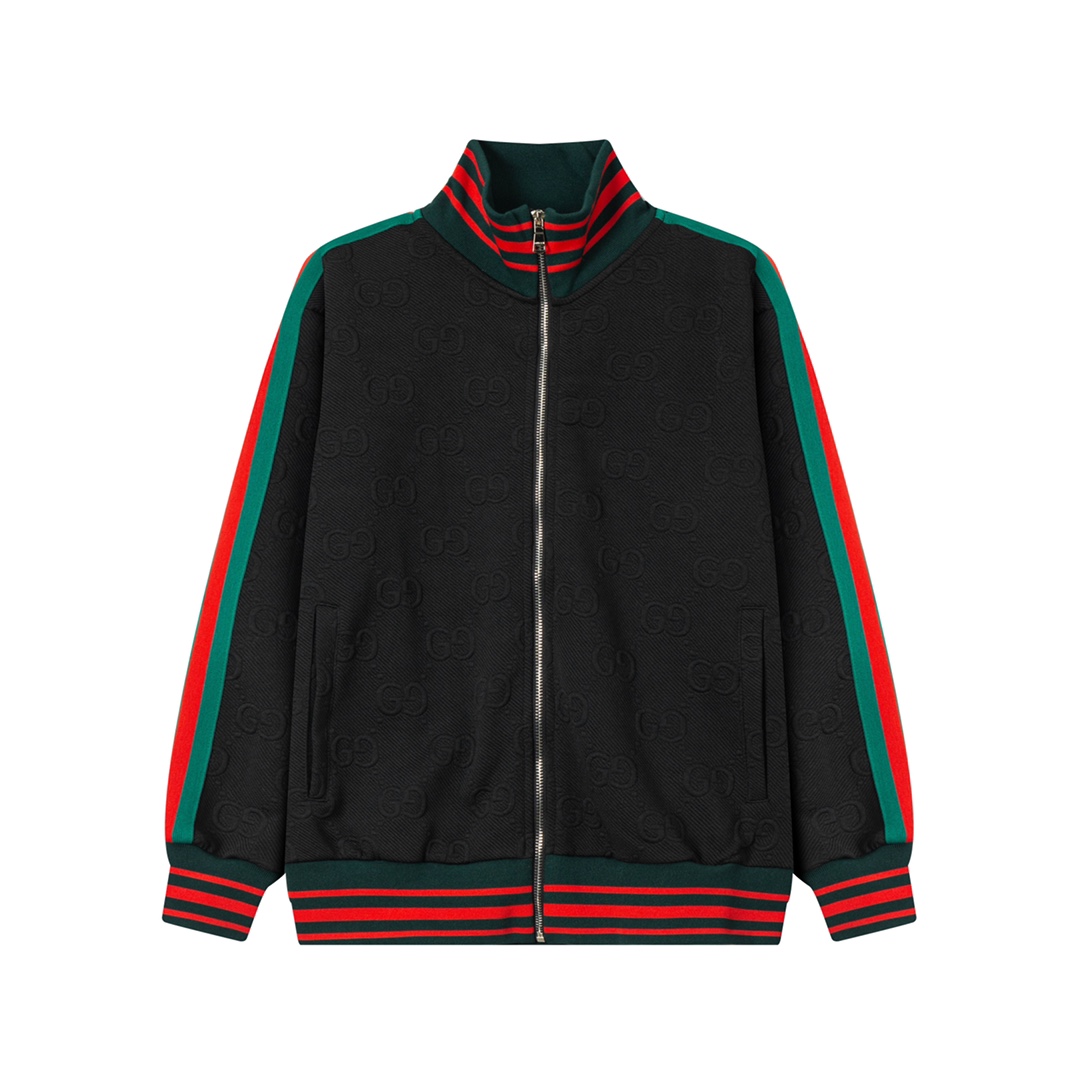“Gucci Black Logo Band Jacket: High-Quality Classic with Special Details” - 图片 1