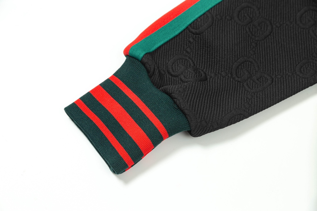 “Gucci Black Logo Band Jacket: High-Quality Classic with Special Details” - 图片 6