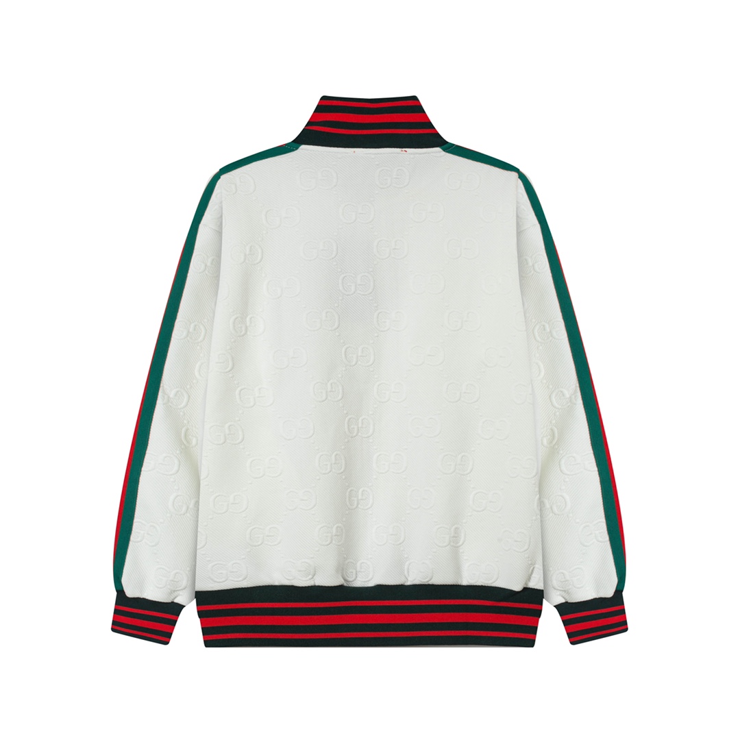 “Gucci Classic Black Logo Band Jacket in White, Sizes XS-L” - 图片 9