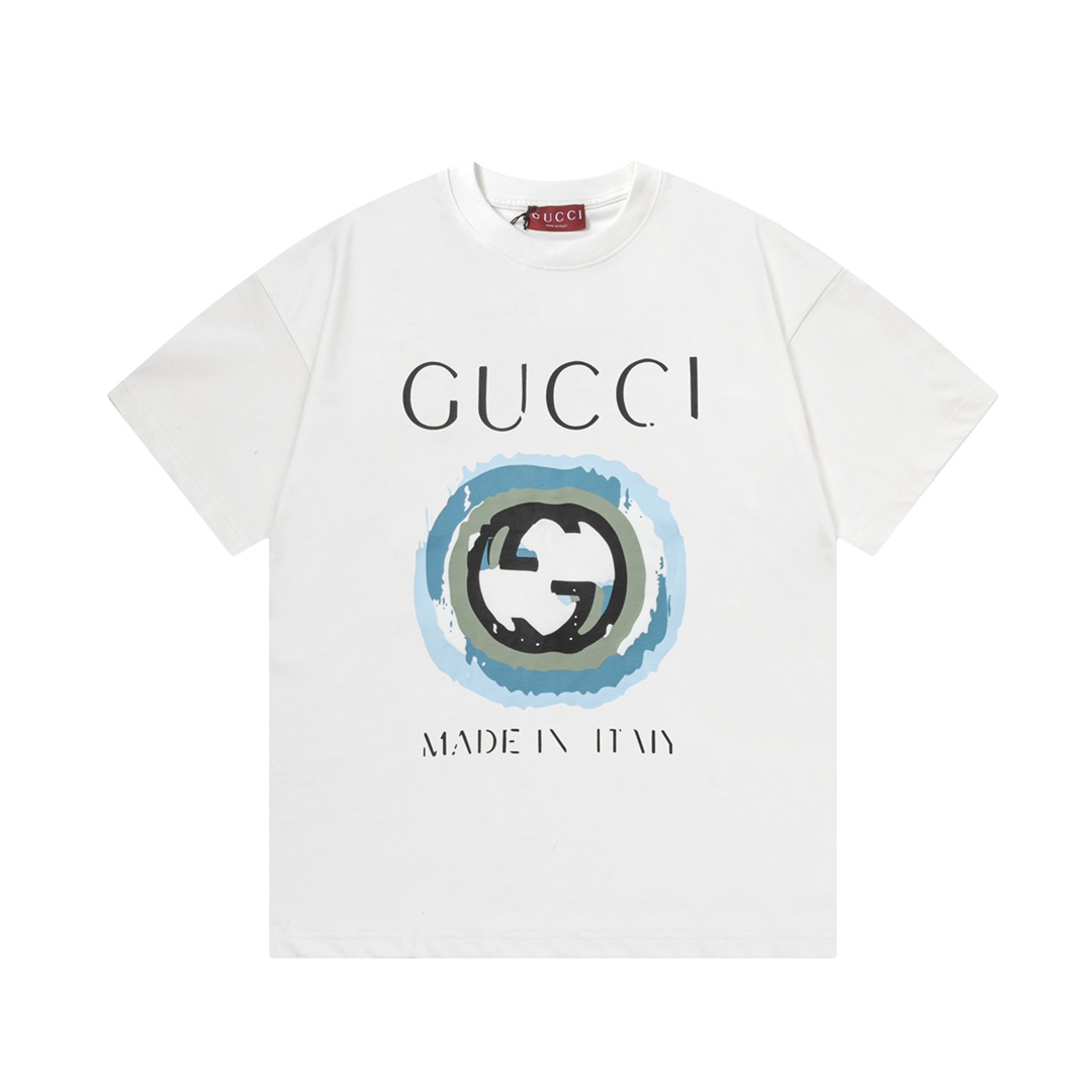 Gucci 古驰 2025 nueva colección logo doble G anillo letras unisex camiseta de manga corta ·personalizado 310 gramos 100% …