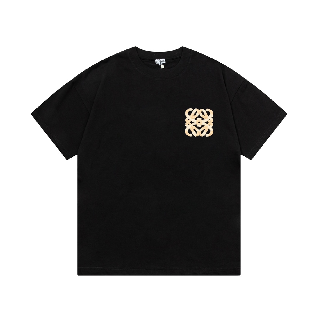 🅿️85 LOEWE 2025 nuevo modelo logo de letras bordado con técnica de toalla, camiseta de manga corta unisex · personaliz…