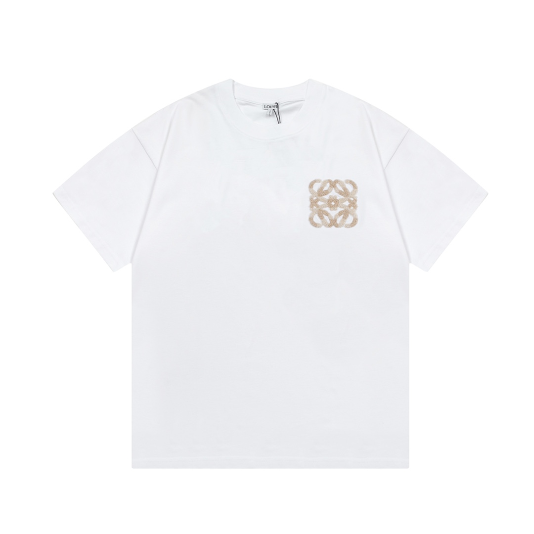 🅿️85 LOEWE 2025 nuevo modelo logo de letras bordado con técnica de toalla, camiseta de manga corta unisex · personaliz…