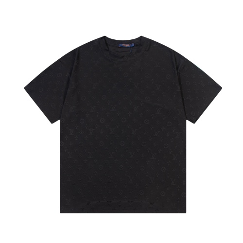Louis Vuitton T-shirt Noir Jacquard Monogram pour Homme et Femme 1 Louis Vuitton T-shirt Noir Jacquard Monogram pour Homme et Femme