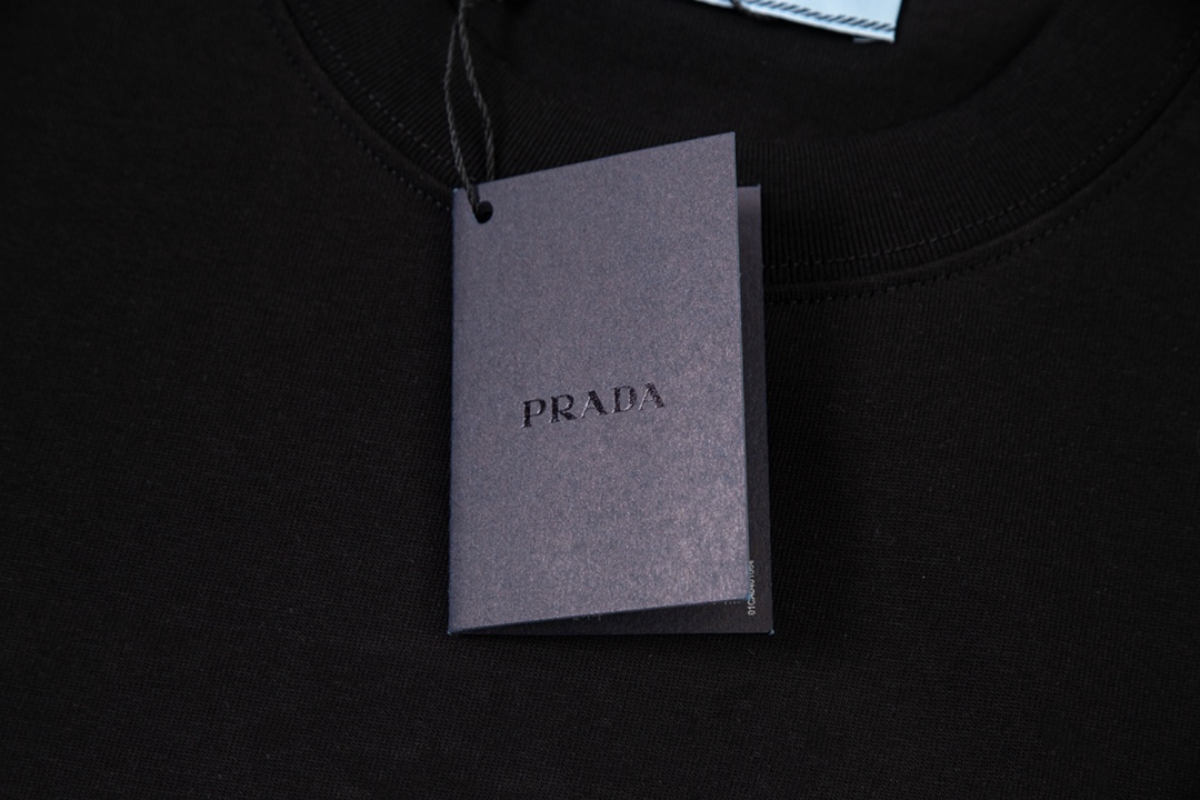Prada Men's Black Cotton T-Shirt with Sleeve Logo and Triangle Patch 4 i1734620175 7358 7