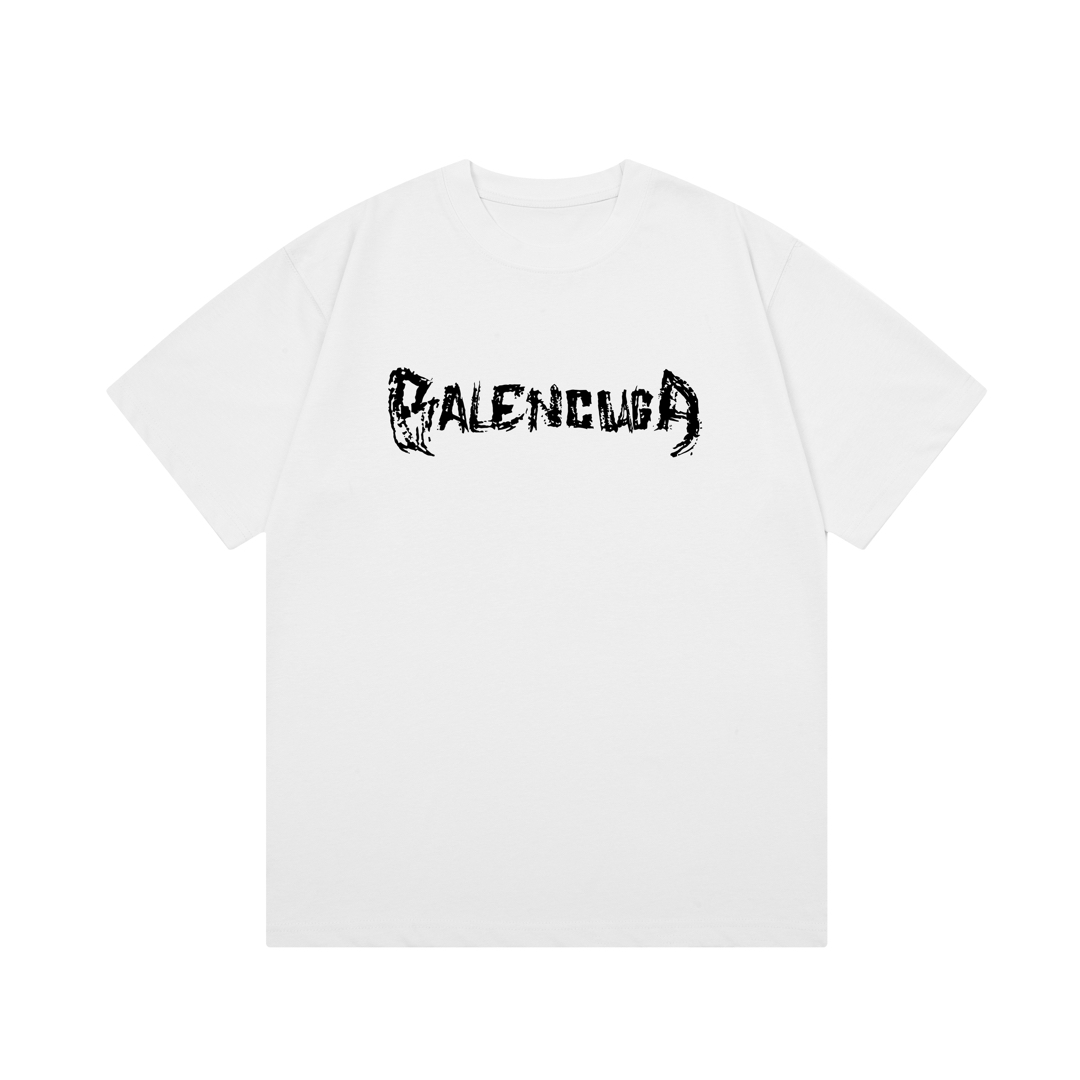 Balenciaga Vintage Logo Print Cotton T-Shirt Unisex