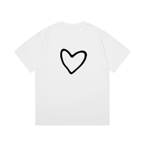 Balenciaga T-Shirt Blanc avec Logo Cœur Noir pour Homme et Femme 1 Balenciaga T-Shirt Blanc avec Logo Cœur Noir pour Homme et Femme