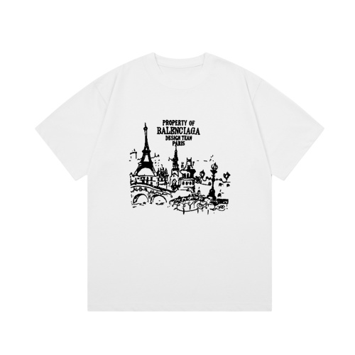 Balenciaga Paris Print Cotton Tee - Unisex Short Sleeve T-Shirt 1 Balenciaga Paris Print Cotton Tee - Unisex Short Sleeve T-Shirt